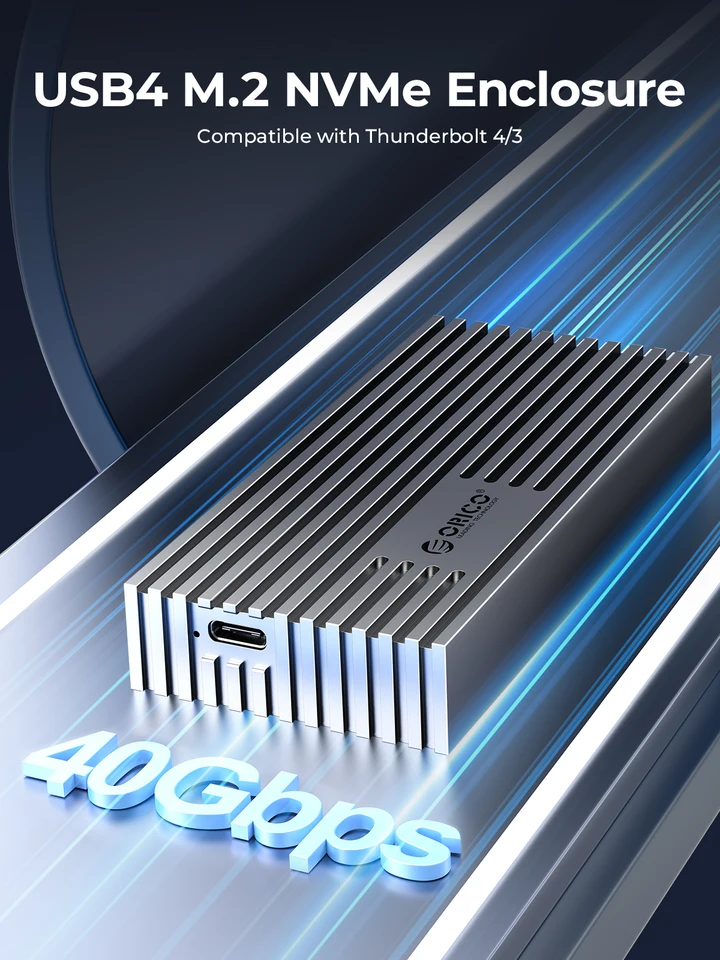 ORICO NVMe M.2 SSD エンクロージャ USB4 40Gbps PCIe3.0x4 20Gbps