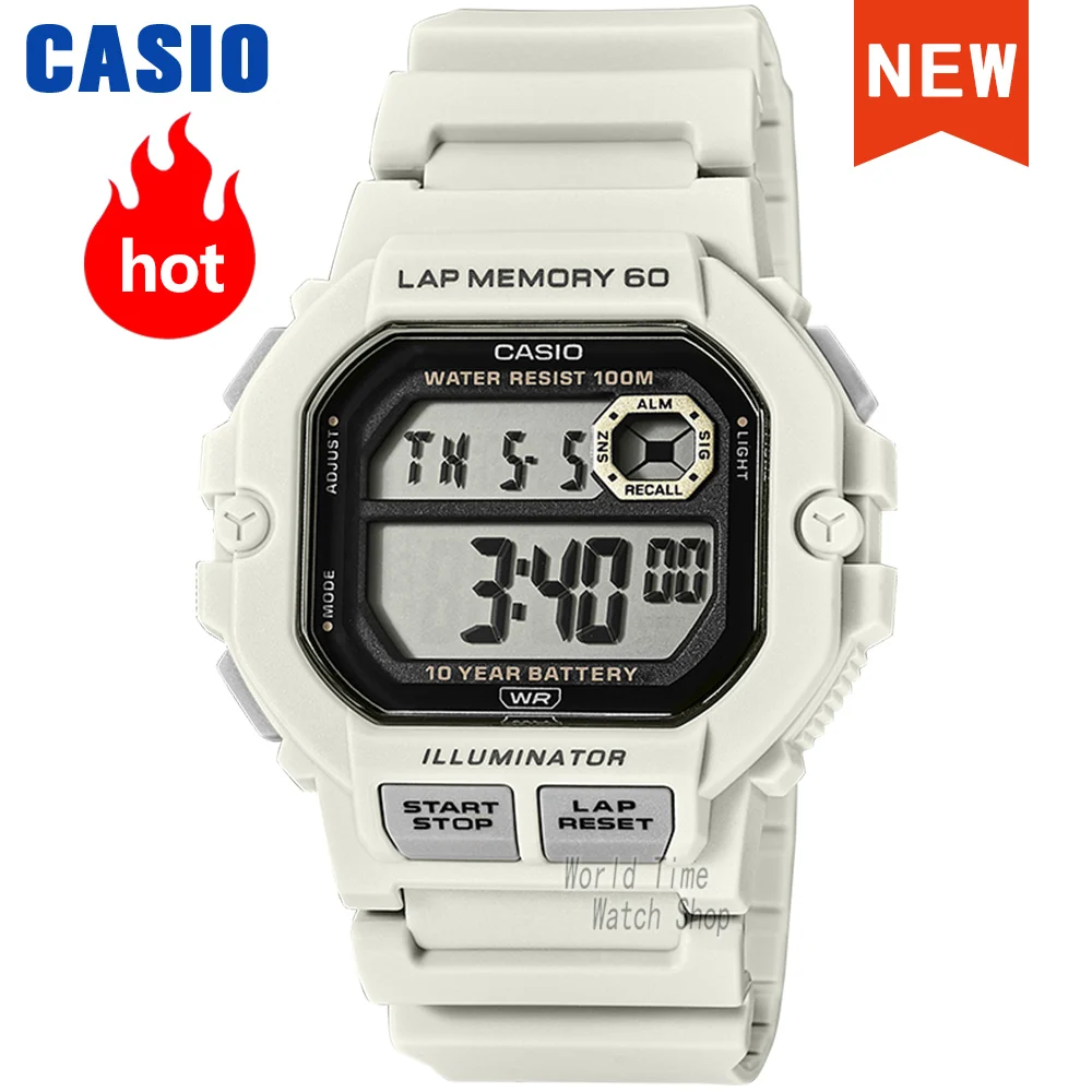 

Часы Casio, 10-летний срок службы батареи, 100 м, водонепроницаемые, спортивные, модные, уличные, многофункциональные, электронные часы, relogio masculino