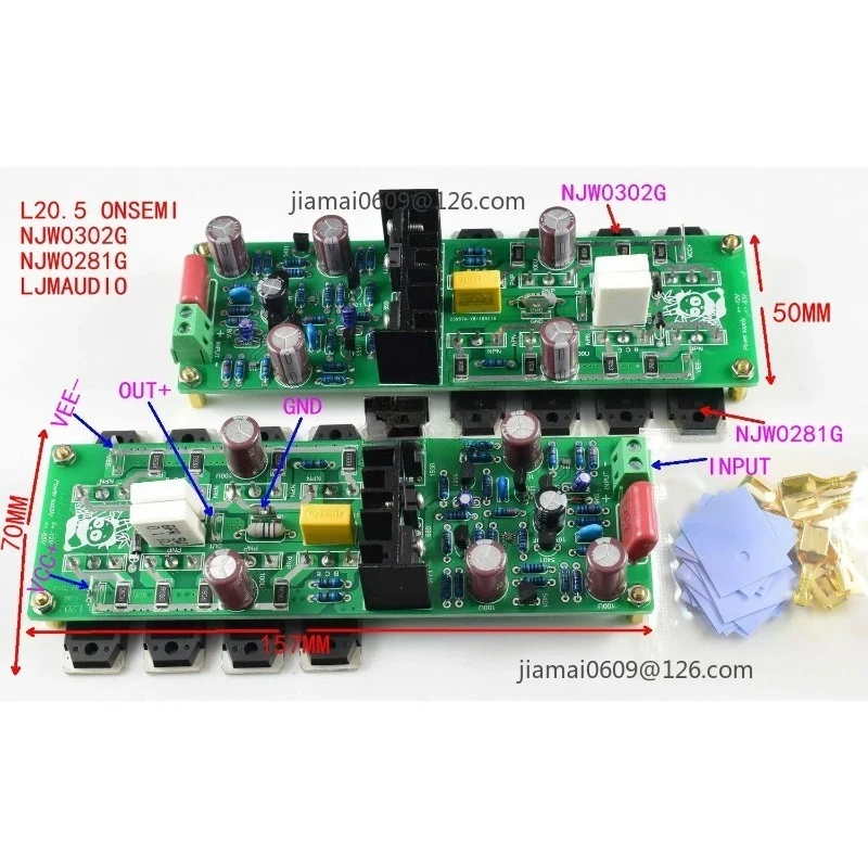 2PCS L20.5 Dual Channel Audio Amplifier Ultra Low Distortion DIY Kit Finished Board