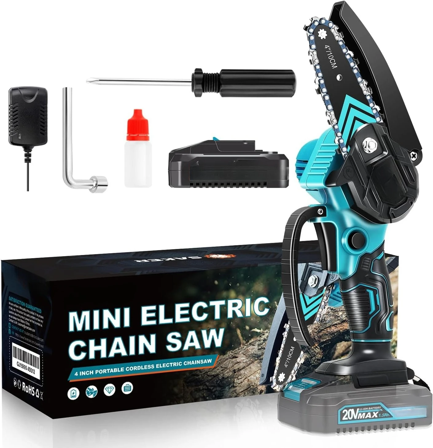 

Mini Chainsaw,Portable Electric Chainsaws Cordless,Handheld Chain Saw Pruning Shears Chain Saws for Tree Branches