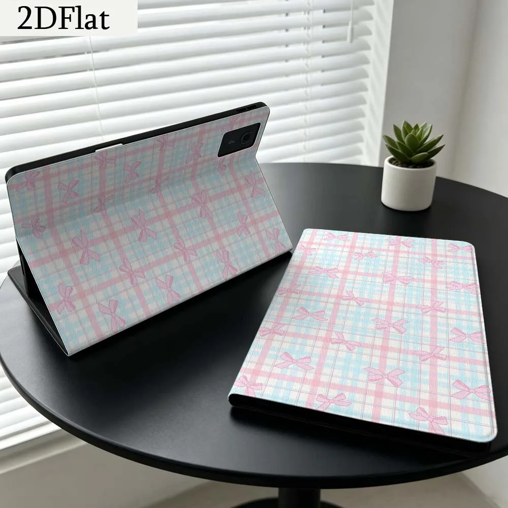 Cartoon Argyle Bow Pattern Gift For Lenovo Xiaoxin Pad Pro Tab K11 K10 Y900 3rd Y700 P11 P12 11.5 12.7 8.8 Inch Tablet Case