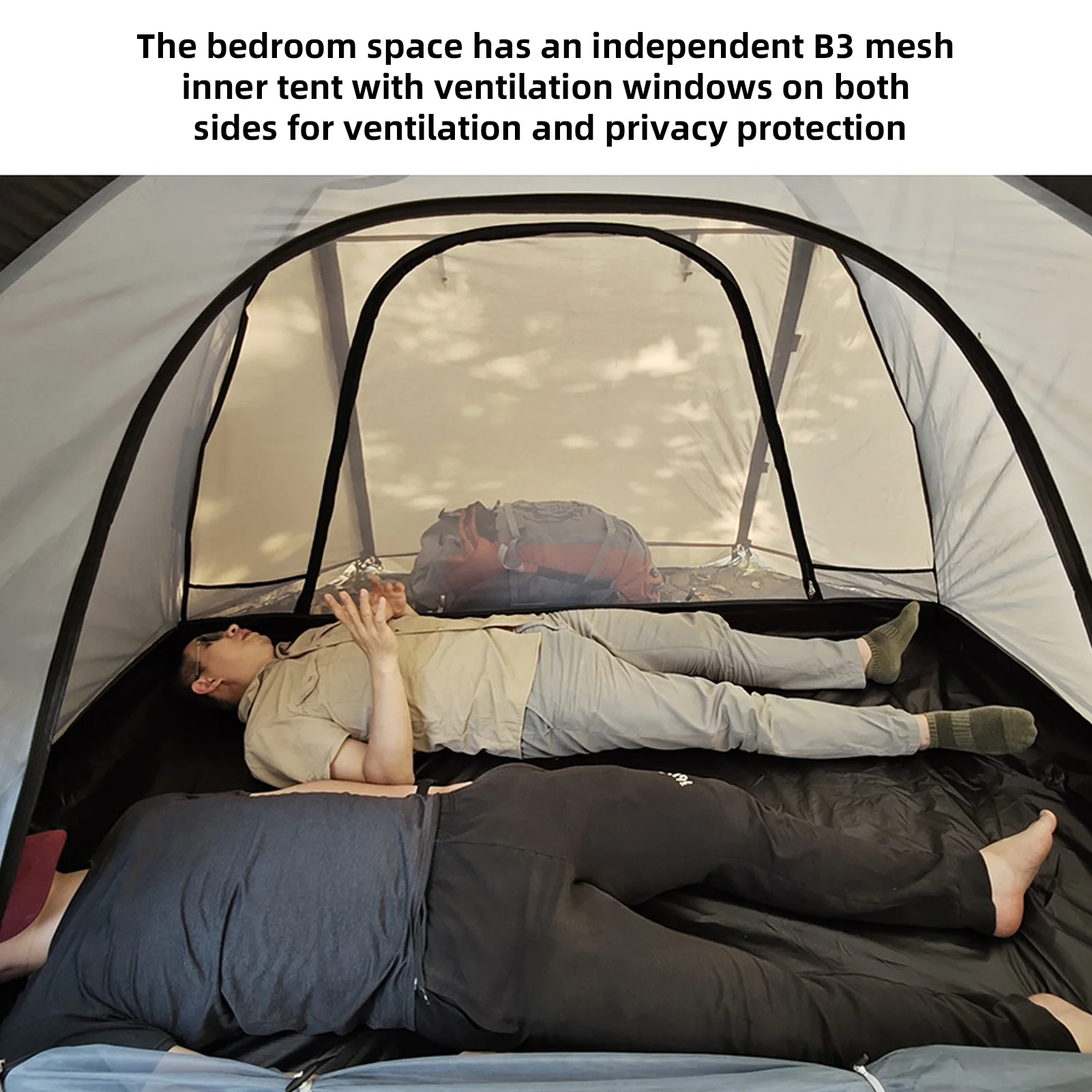 Namiot kopułowy dla 2 osób, ognioodporny, wodoodporny, wytrzymały, z osłoną przeciwsłoneczną, łatwy w użyciu, wysokiej jakości, do biwakowania i wędrówek na świeżym powietrzu.