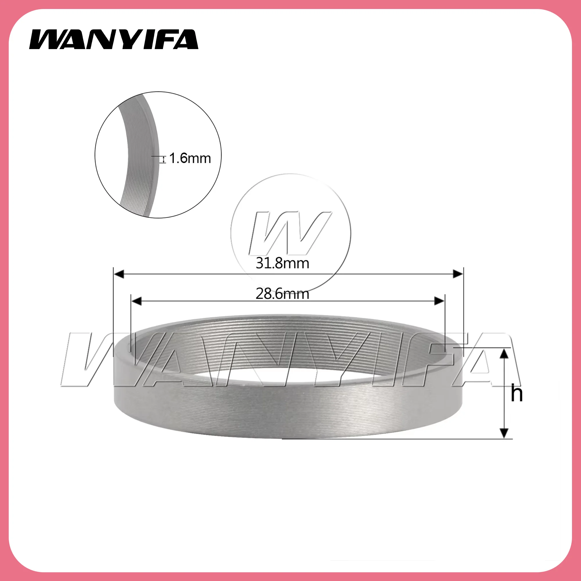 Wanyifa 4/6 PCS Titanium Bike Headset Spacer Washers for Mountain Bikes