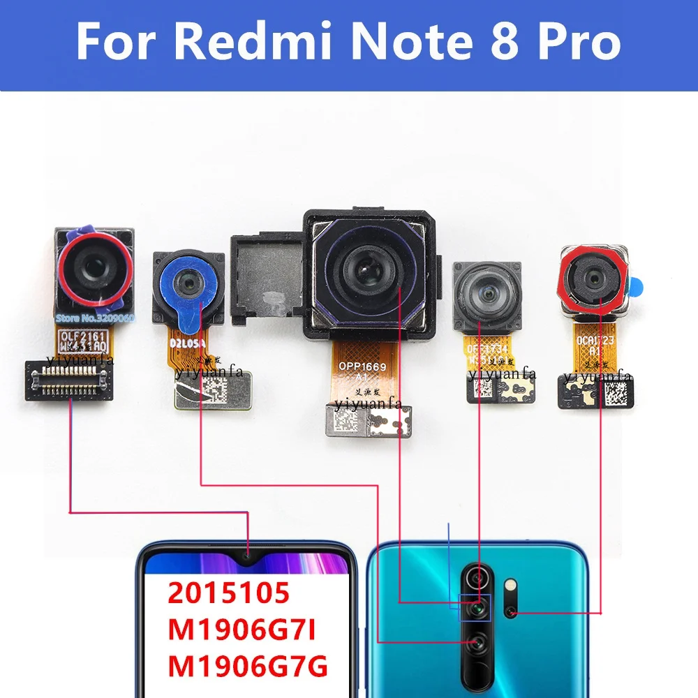 

Основная задняя камера для Xiaomi Redmi Note 8 Pro, модуль передней камеры, задняя сторона, запасные части для ремонта