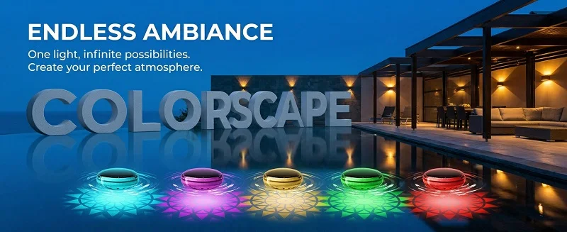 Outdoor LED Solar Pool Lights RGB Spectrum 16 Million Colors Dynamic Modes Solar-charged Waterproof Design Waterproof 3 Timer 9 Lighting Floating Lamp For Garden Pool Party Decoration