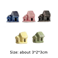 Mini House Decoration Ornament Ceramic Figurines Garden Decorative Arts Crafts House Stone Micro Landscape