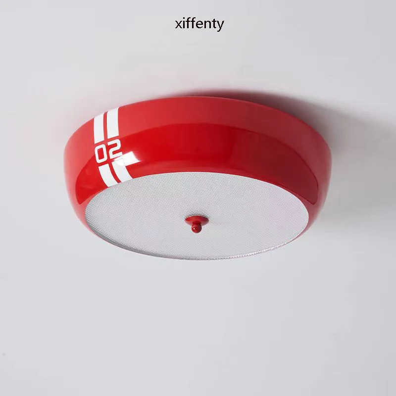 Retro LED red ceiling light bedroom living room simple art study ceiling light