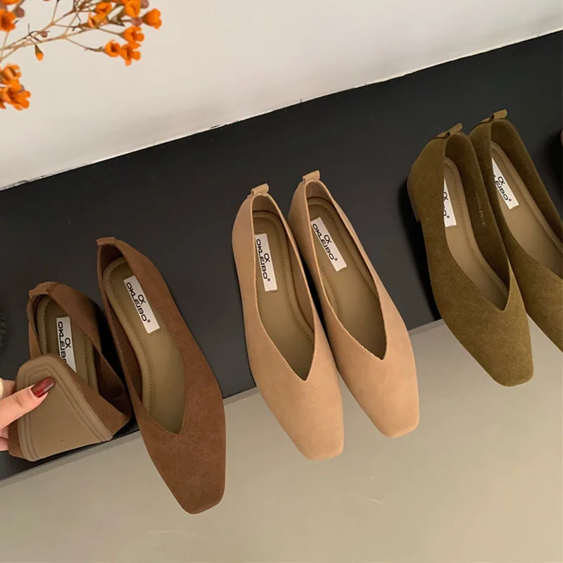 New Women Flat Shoes Fashion Shallow Slip On Ladies Elegant Ballerinas Shoes Soft Flat Heel Outdoor Casual Mary Jane Shoes