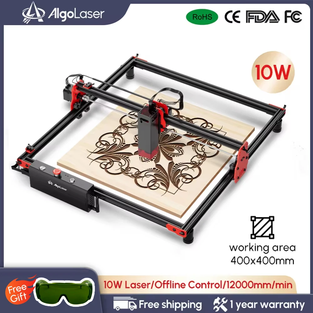 AlgoLaser DIY Kit 5W/10W Power Diode Cutter and Engraver CNC Desktop Wifi/APP Wood Printing Engraving Cutting Machine