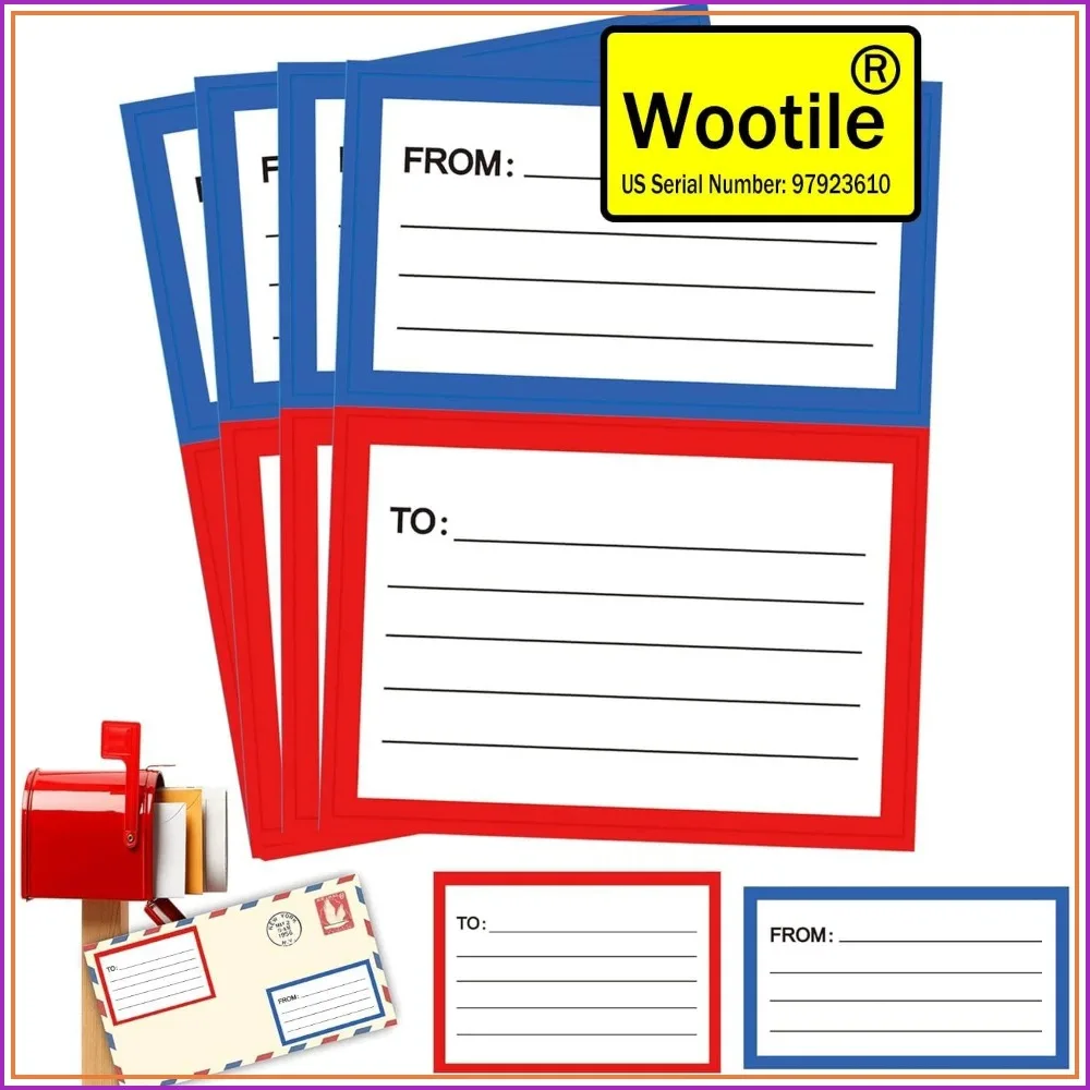 Blank To/From Mailing Labels 60 Sheets, Self-Adhesive Address Stickers 3.5x4.5
