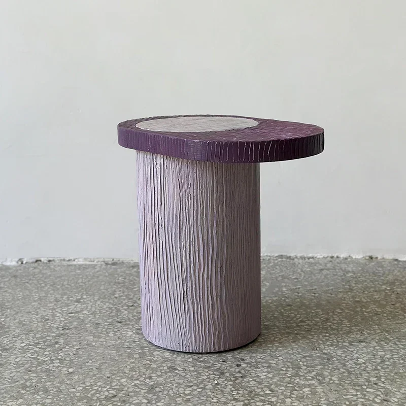 Customized Lab Design Creative Art Painting Water Moon Water Pattern Old Purple Side Table Modern Simple Small Corner