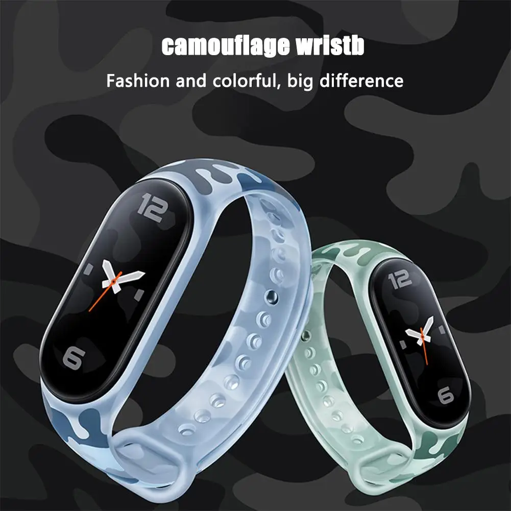 Official Camouflage Wristband For Xiaomi Brand 5 6 7 Silicone Replaceable Watch Strap Adjustable Belt Parts