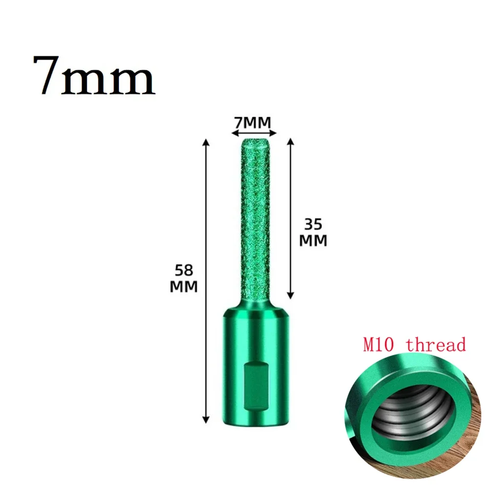 1 pz 5/7/10/15mm M10 filettatura Vaccum brasato dritto fresa fresa per piastrelle di porcellana marmo utensili elettrici accessori