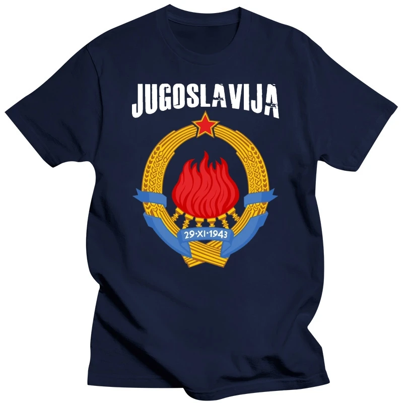 Jugoslavija Yugoslavia Coat of Arms T-Shirt 2020  Vintage Black  High Quality Men Cotton Clothing Ringer T Shirt