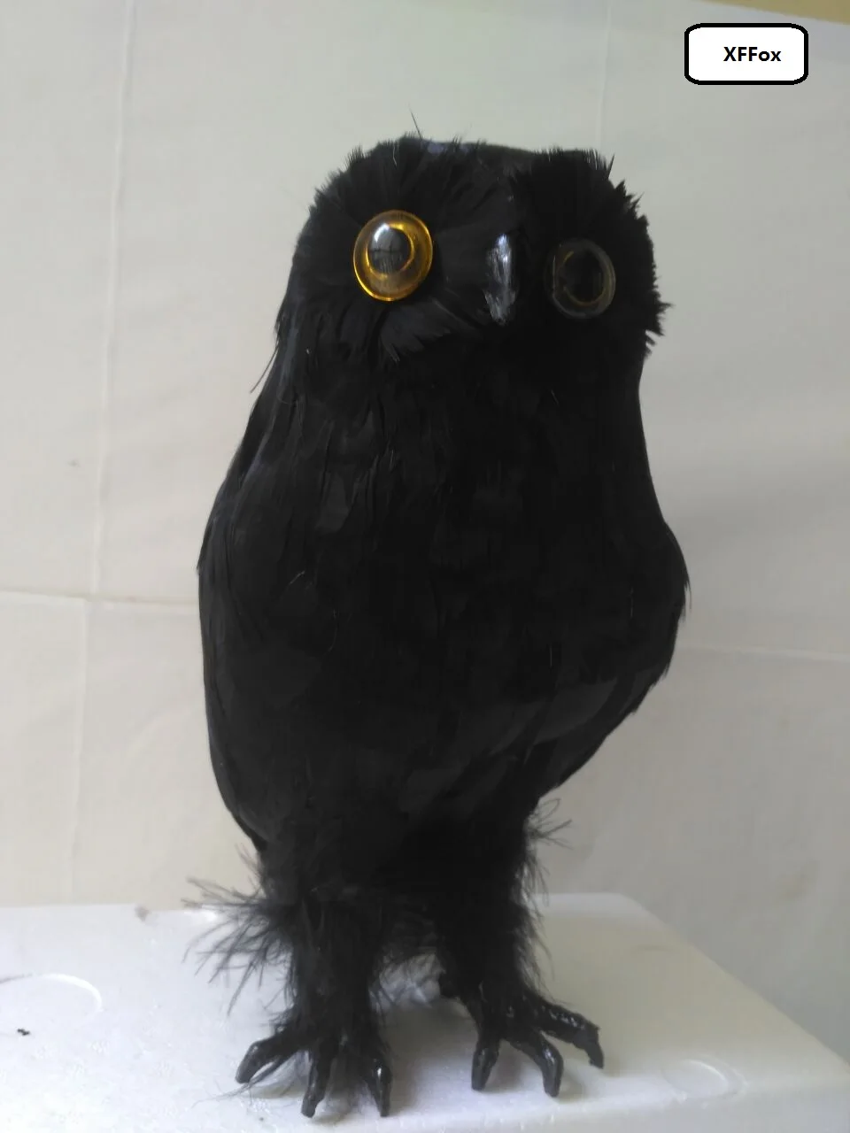 creative real life owl model foam&feather black owl bird gift about 30cm d0148