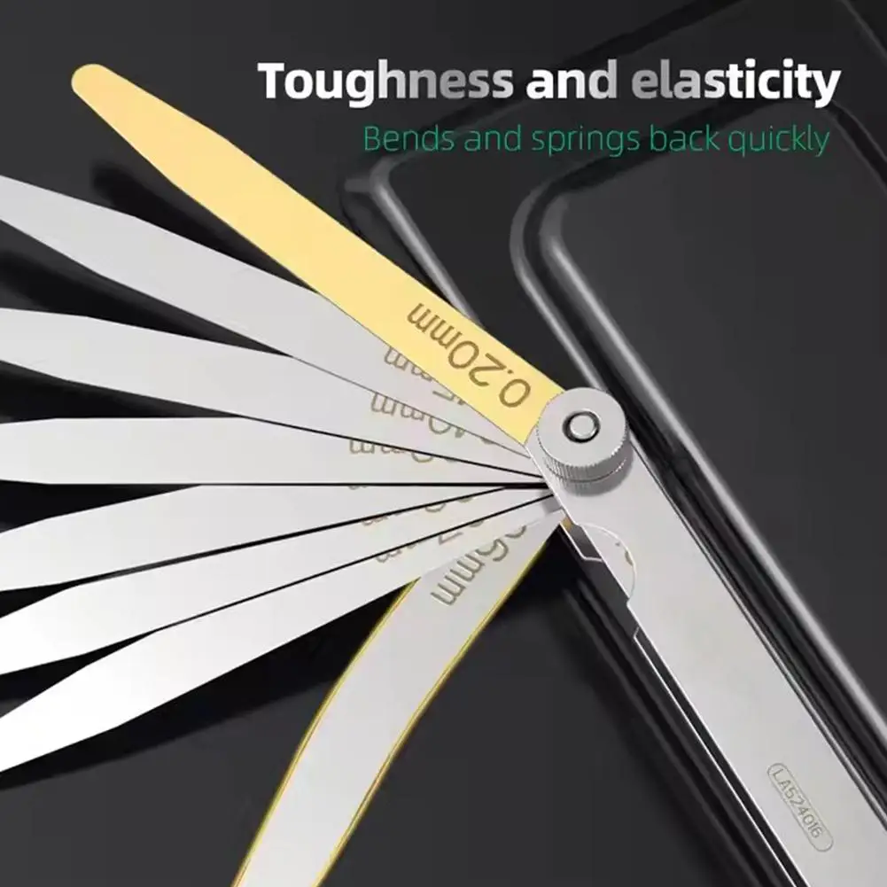 

Stainless Steel Brass Feeler Gauge Rust Resistant Palm Precision Design Sized Measurement Tool Versatile High Clearance E0X3