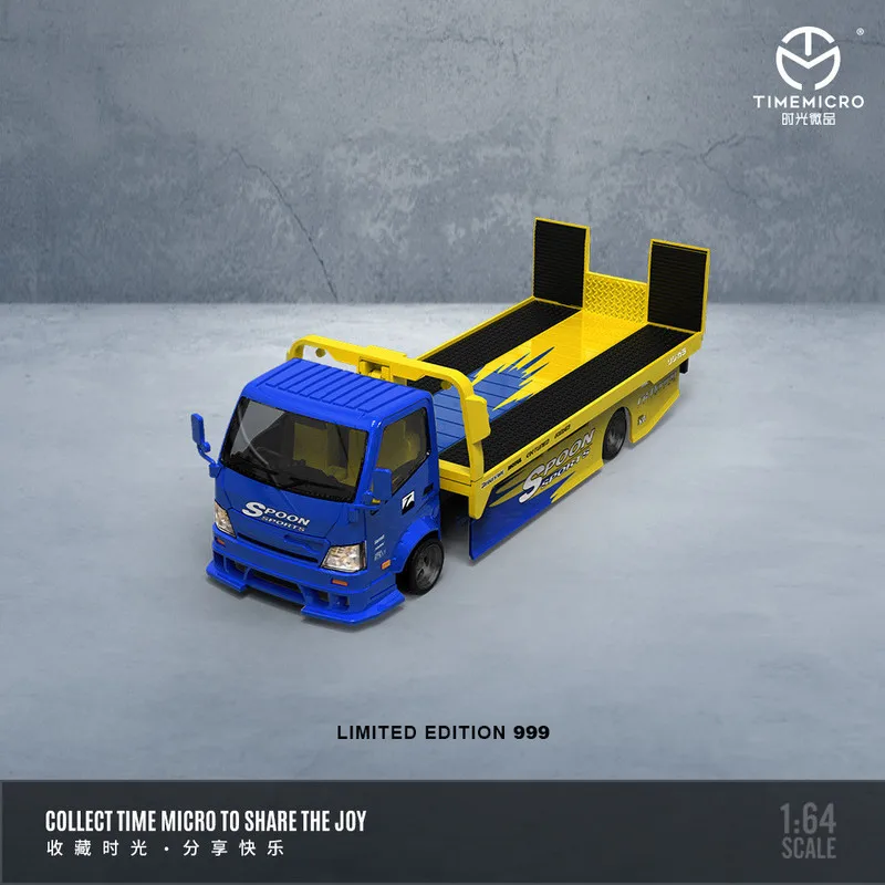 TimeMicro-TM 1/64 SPOON Martini H300 Flat Transport Trailer Diecast Car Model Alloy Simulation Collection Toy Gift For Boys#peet