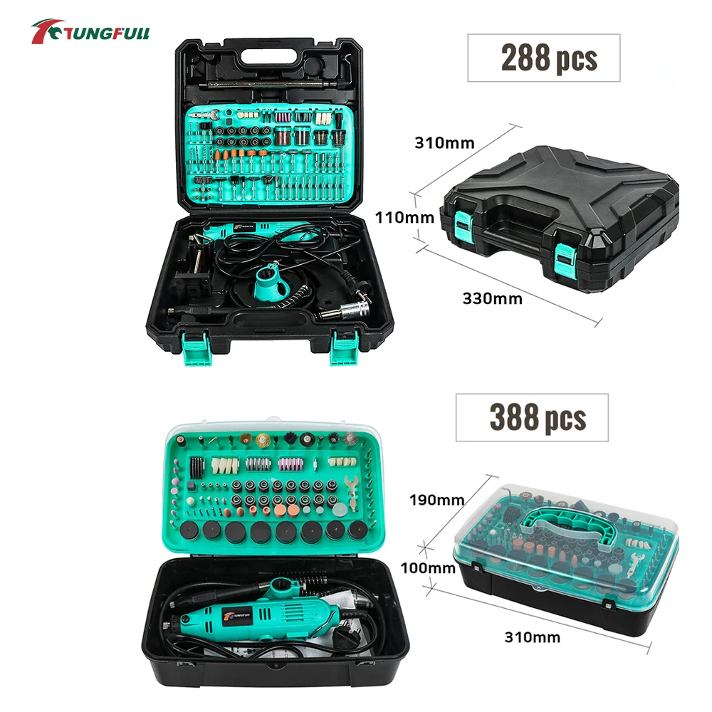 TUNGFULL Multi-Purpose Electric Grinder Kit, Compact Rotary Tool for Home DIY Polishing Drilling Cutting with Assorted Bits