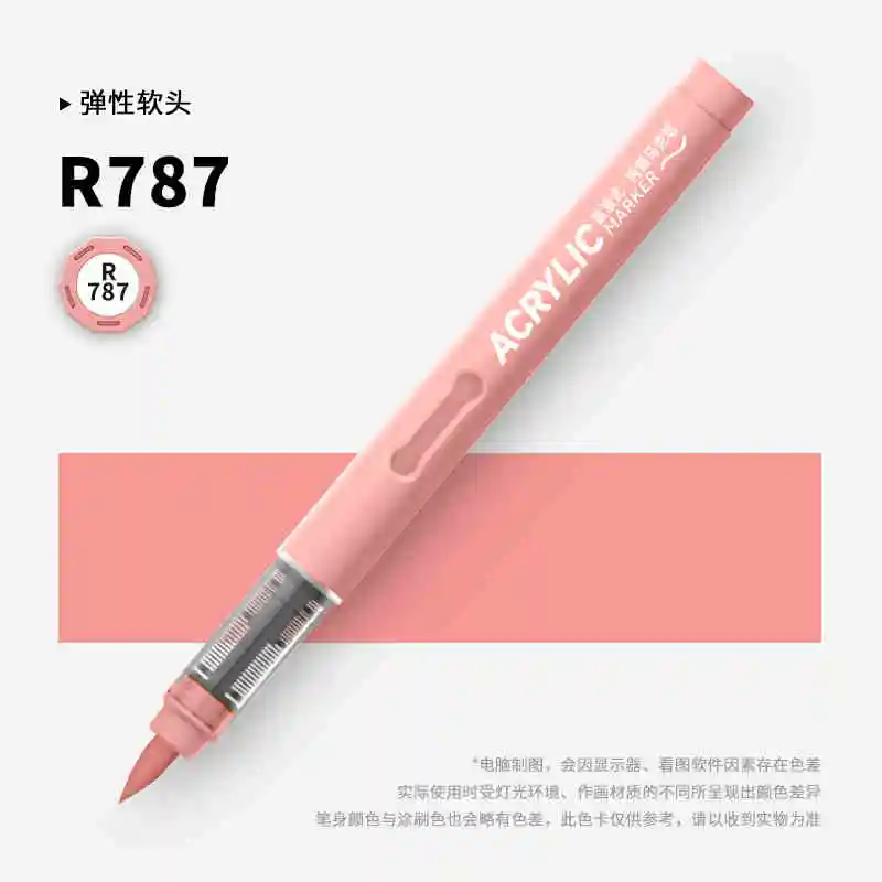 

GRASP 1PC 84 Colors Direct Liquid Acrylic Marker Handheld casing Soft Brush Paint Pen Manga Crafts School Stationery Supplies