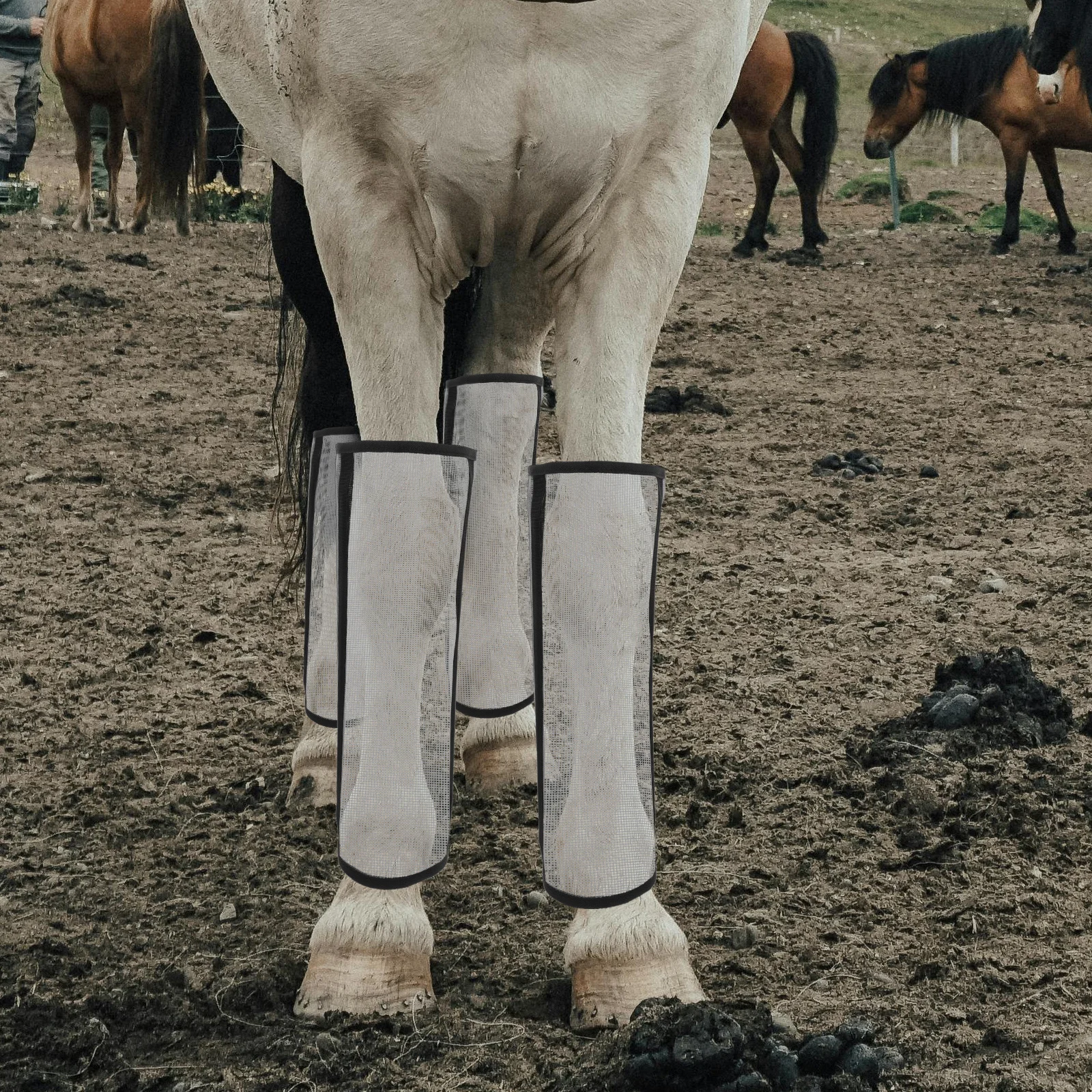 4 قطع من أحذية الذبابة الشبكية الواقية من الساق ضد عض الحشرات، خفيفة الوزن ومريحة مناسبة لركوب المزرعة #6