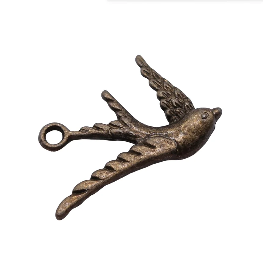 

15pcs 26x25mm Zinc alloy metal Lovely bird design pendants for handmade accessories HW3440