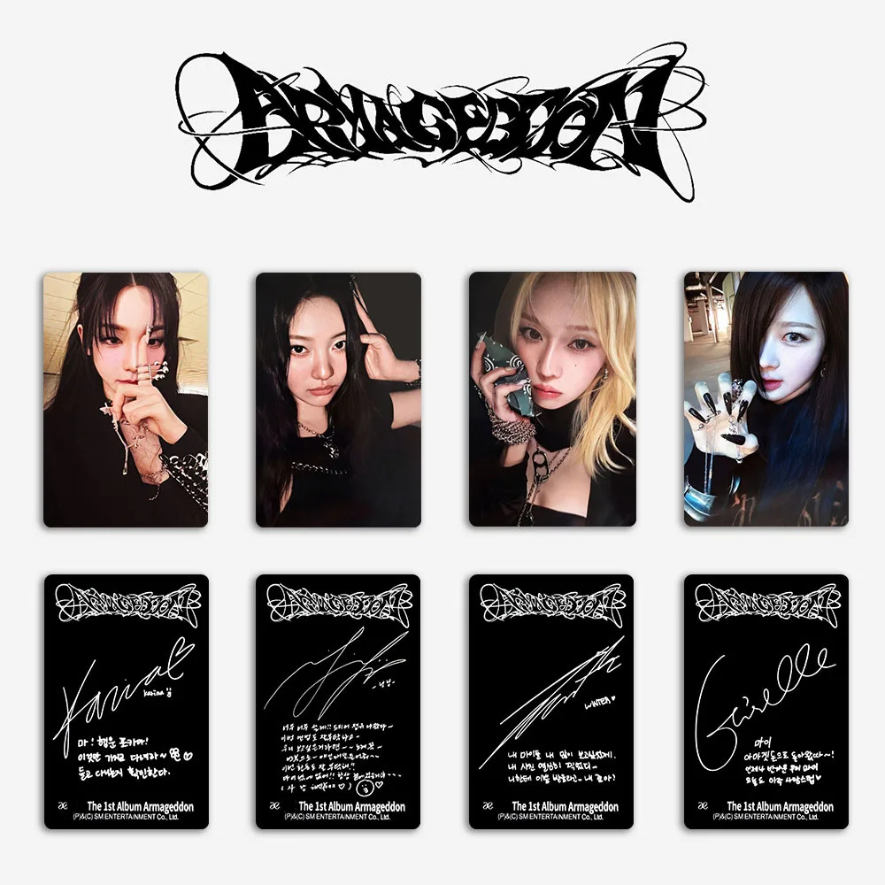 KPOP Armageddon Album Photocards Karina Winter NINGNING Giselle Personal Postcard Two-Sided Paper Card Fans Collection Lomo Card