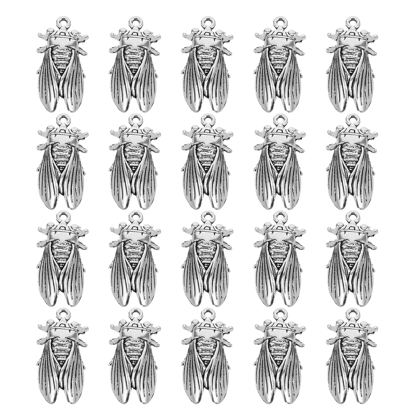 

20Pcs Vintage Insect Charms Silver Alloy Pendants DIY Jewelry Making Cicada Bug Necklace Bracelet Craft Pendants