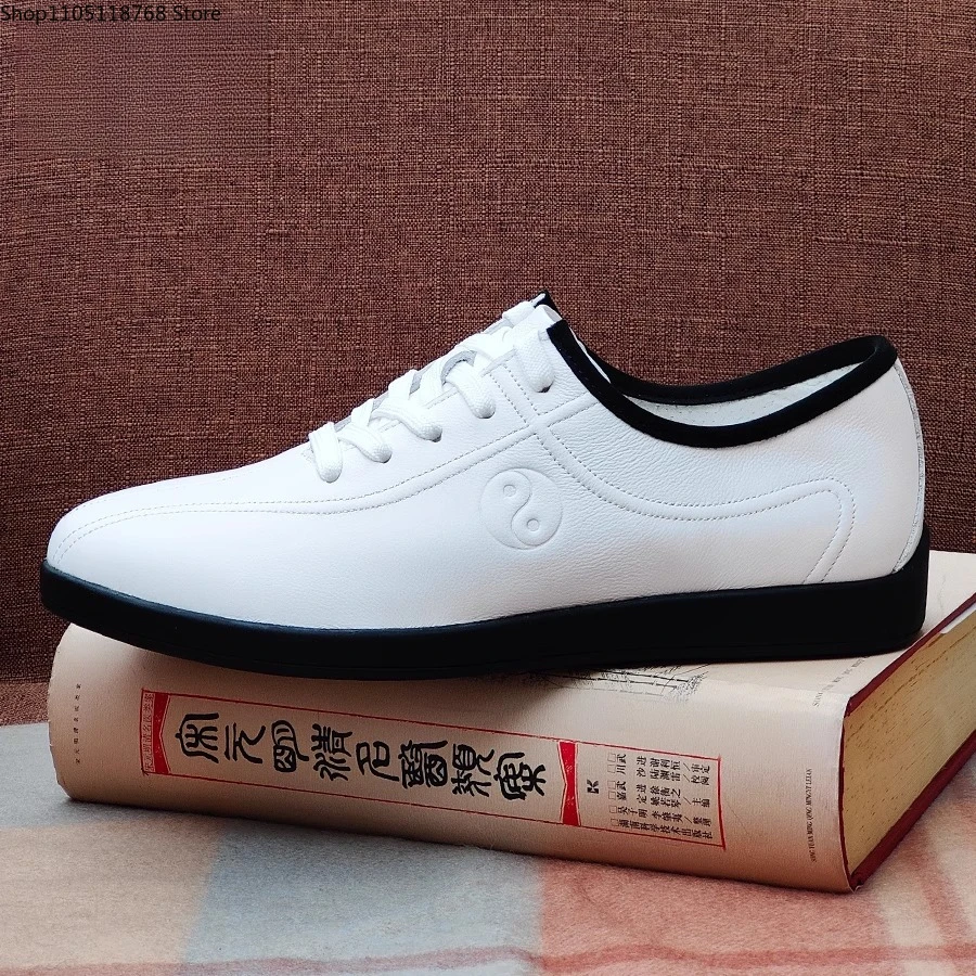 جلد البقر الأصلي تاي تشي أحذية لفنون الكونغ فو الووشو فنون الدفاع عن النفس لينة مرنة وحيد خفيفة الوزن الرجال النساء الأحذية