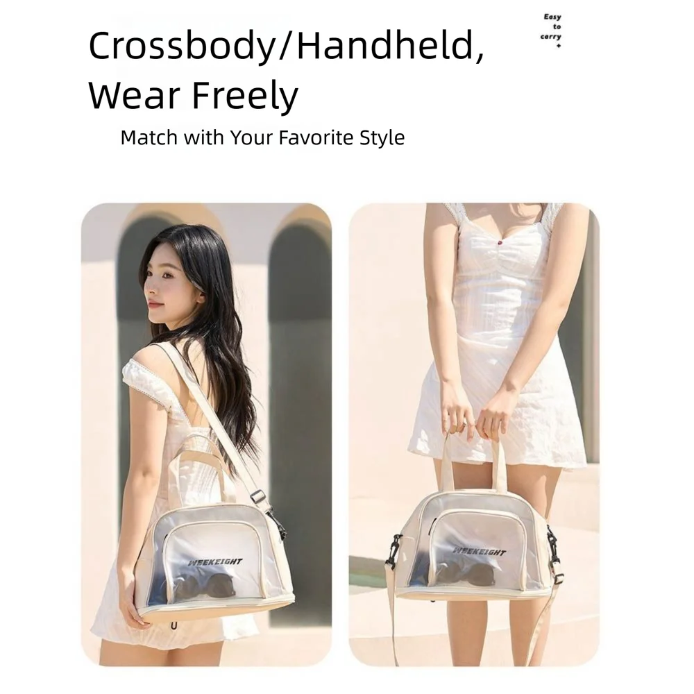 

Сумка для плавания из ПВХ большой емкости, водонепроницаемая сумка из ПВХ, пляжная сумка для бассейна, карман для обуви, прозрачный дизайн, спортивная сумка для спортзала