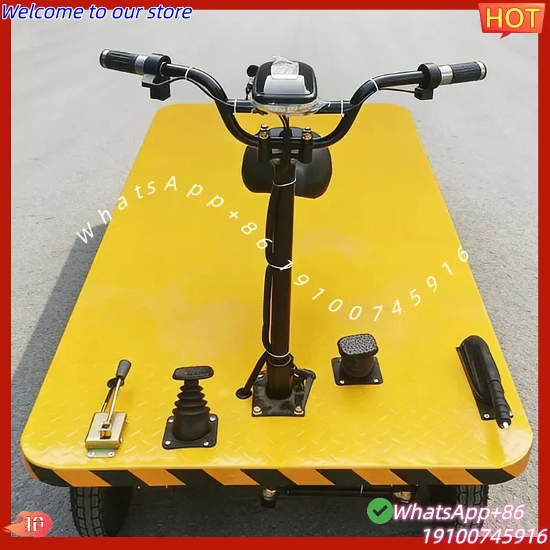 2026Hot Rechargeable Electric Bike, Four-wheel Flatbed Bike, Warehouse, Construction Site, Orchard Transportation