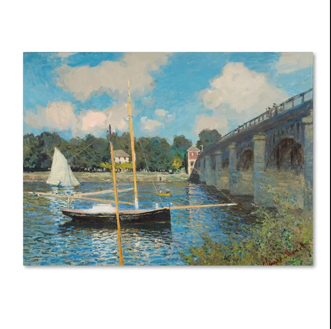 zd-High Quality Monet Impressive Bridges at Argenteuil Famous Oil Painting Reproduction@