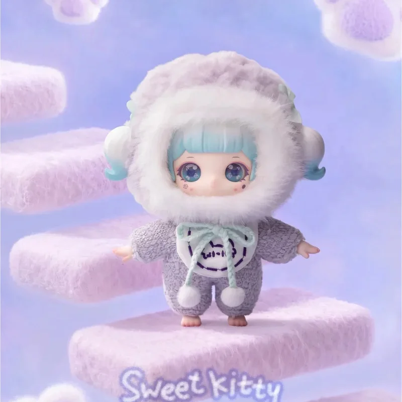 HERE ZIYULI Fuzzy Thoughts Series Blind Box Mystery Caja  Collar Bag Charm Cute Doll Desk Decor Birthday Gift