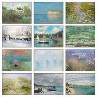 Garden of Monet Water Lilies Magpie Road Bridge Sunrise Poster Print Wall Art Pictures Canvas Painting Living Room Home Decor