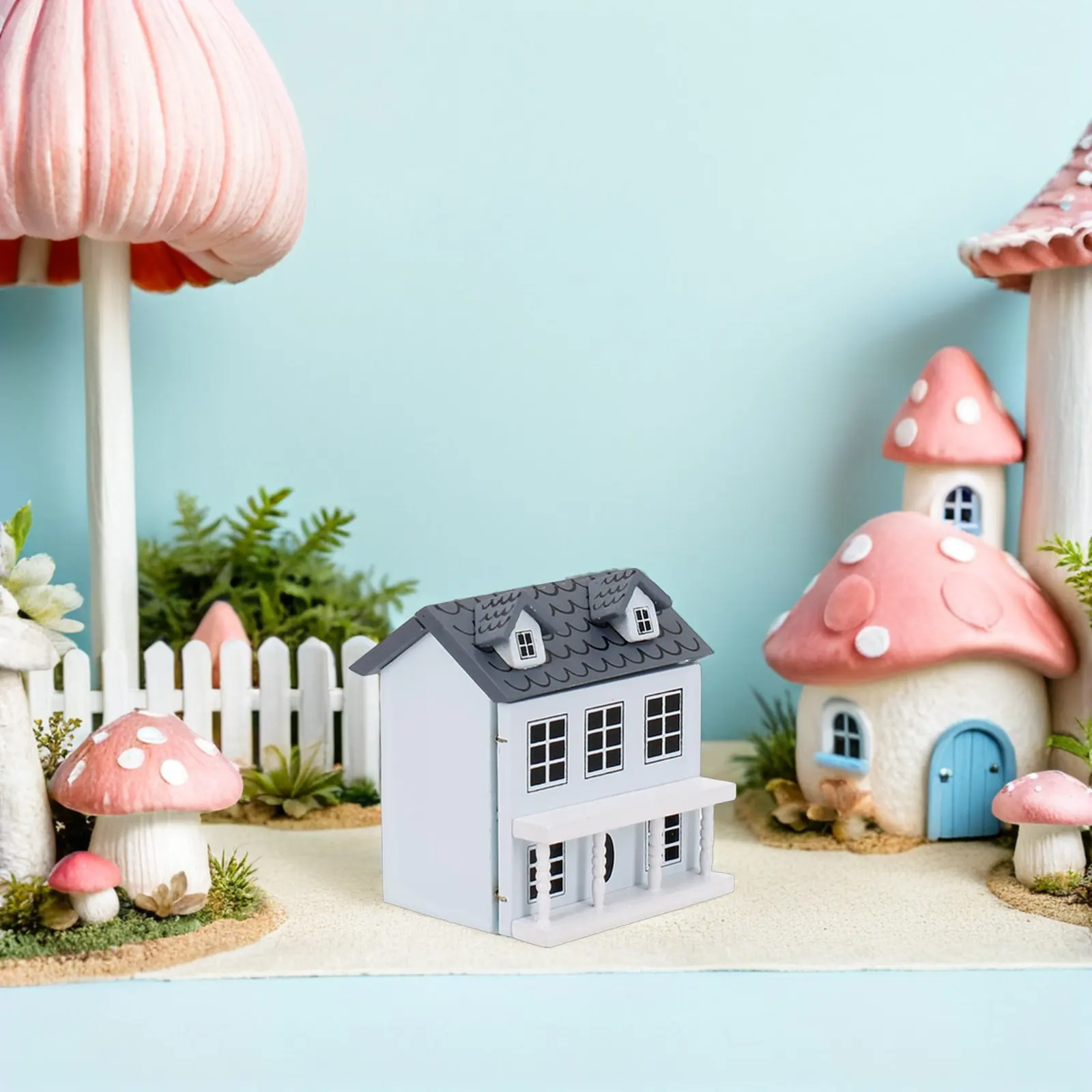 

3Pcs Miniature Villa Small House Wooden Tiny Home Modern Decor Mini Landscape Ornamental Craft Mini Houses for Crafts