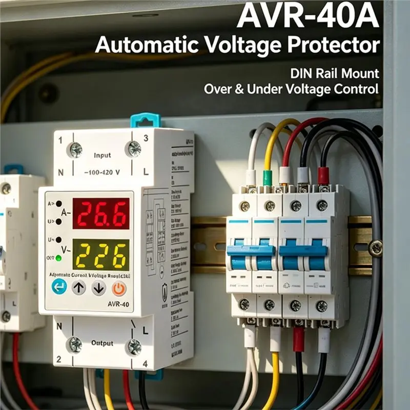 AVR-40A Automatic Voltage Protector Dual Display Adjustable Voltage And Over-Current Protection Relay Functionality