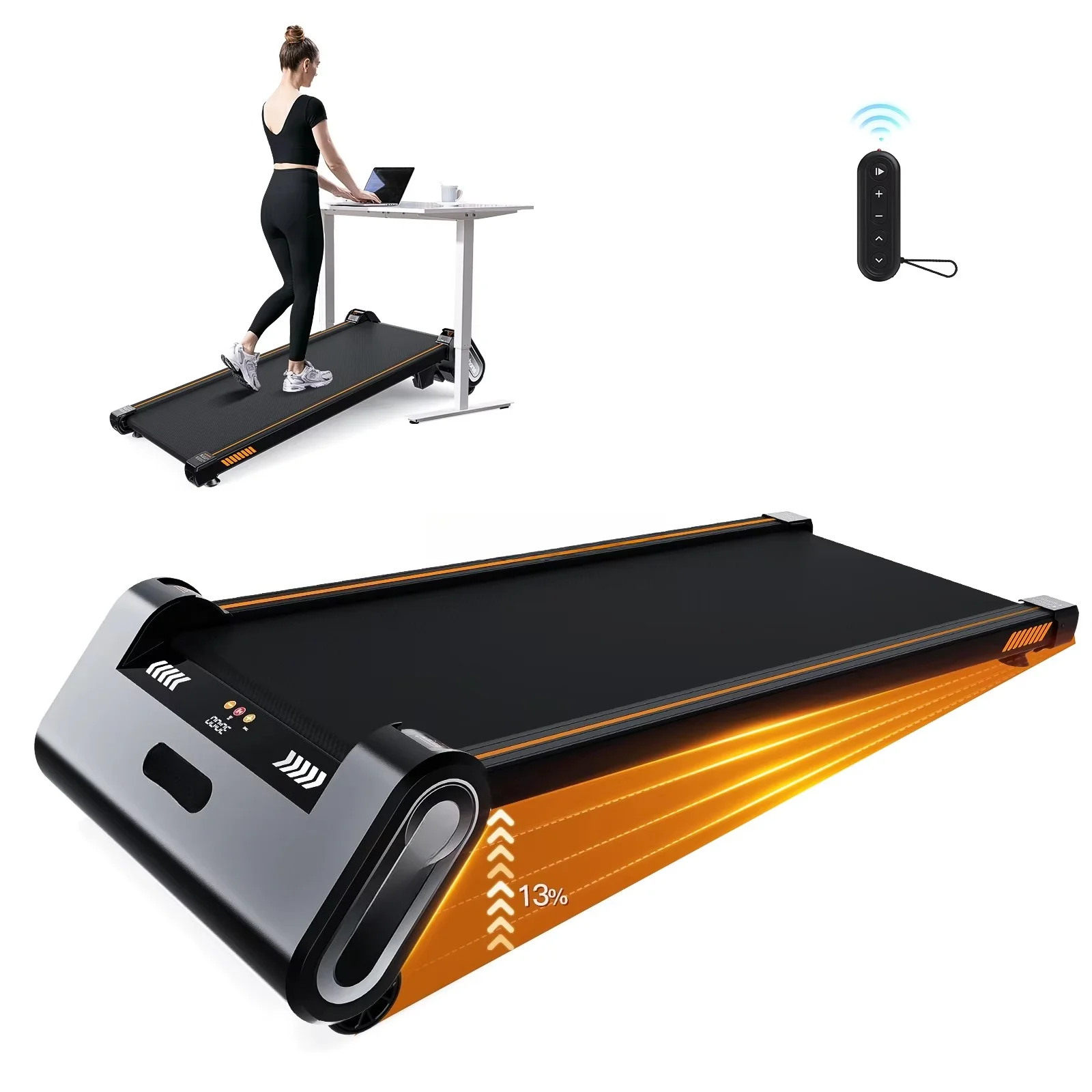 Tapis de marche électrique pliable et silencieux pour bureau, inclinaison automatique 13 %, machine de fitness pour la maison, en stock UE