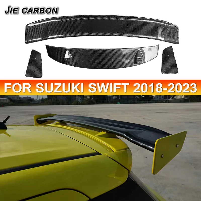 Untuk 2017-2024 Suzuki Swift Sport ZC33S Serat Karbon Asli Sayap Spoiler Belakang Otomotif RZ Style FRP