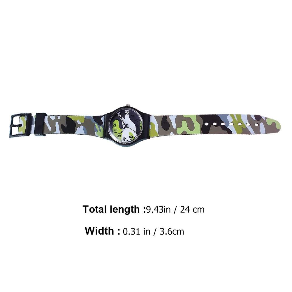 1 reloj con diseño de dibujos animados, camuflaje, resistente al agua, duradero, ajustable, regalo para deportes al aire libre, reloj resistente al agua