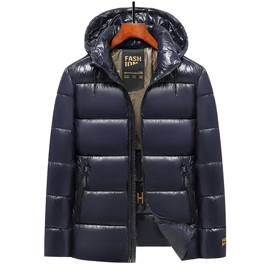 Winter Men Down Coat New Thicken Cold-proof Detachable Hooded Man Jacket Stand Collar Long Sleeve Versatile Male Outerwear