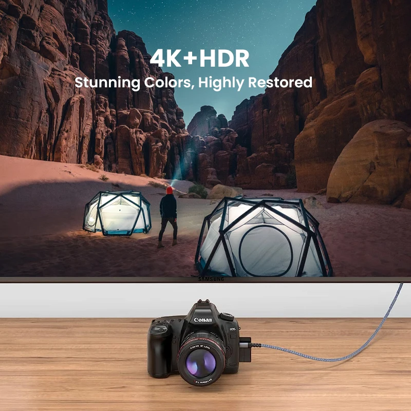 4K Micro HDMI to HDMI Cable High Speed 4K@60hz Full HDMI to Micro HDMI Adapter Compatible with GoPro Hero Sport Camera Pi 4