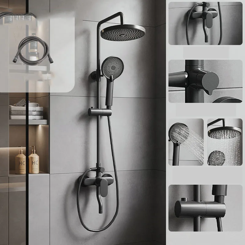 

Shower Faucet Bathroom Faucet Bathtub Shower Mixer Faucet Black Tap Rain Shower Head Rainfall Shower System