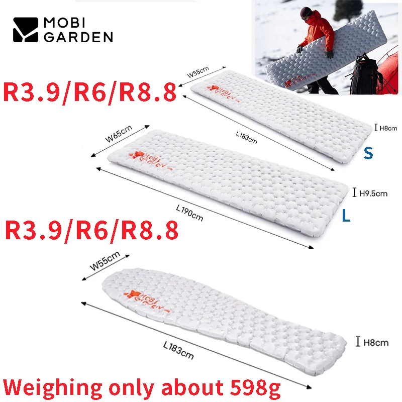 

MOBI GARDEN Cold Mountain Snow Feather Inflatable Four Seasons Pad R6 Efficient Temperature Locking Stereoscopic Structure Provi