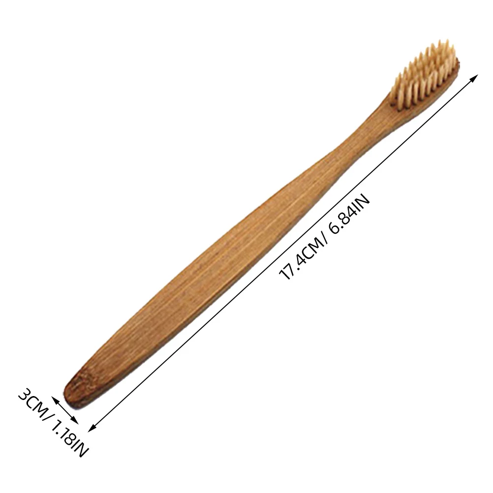 8 قطعة مجموعة فرشاة أسنان مصنوعة من خشب الخيزران مقبض خشبي مستدام قدرة تنظيف قوية يزيل تبييض الأسنان صديقة للبيئة #5