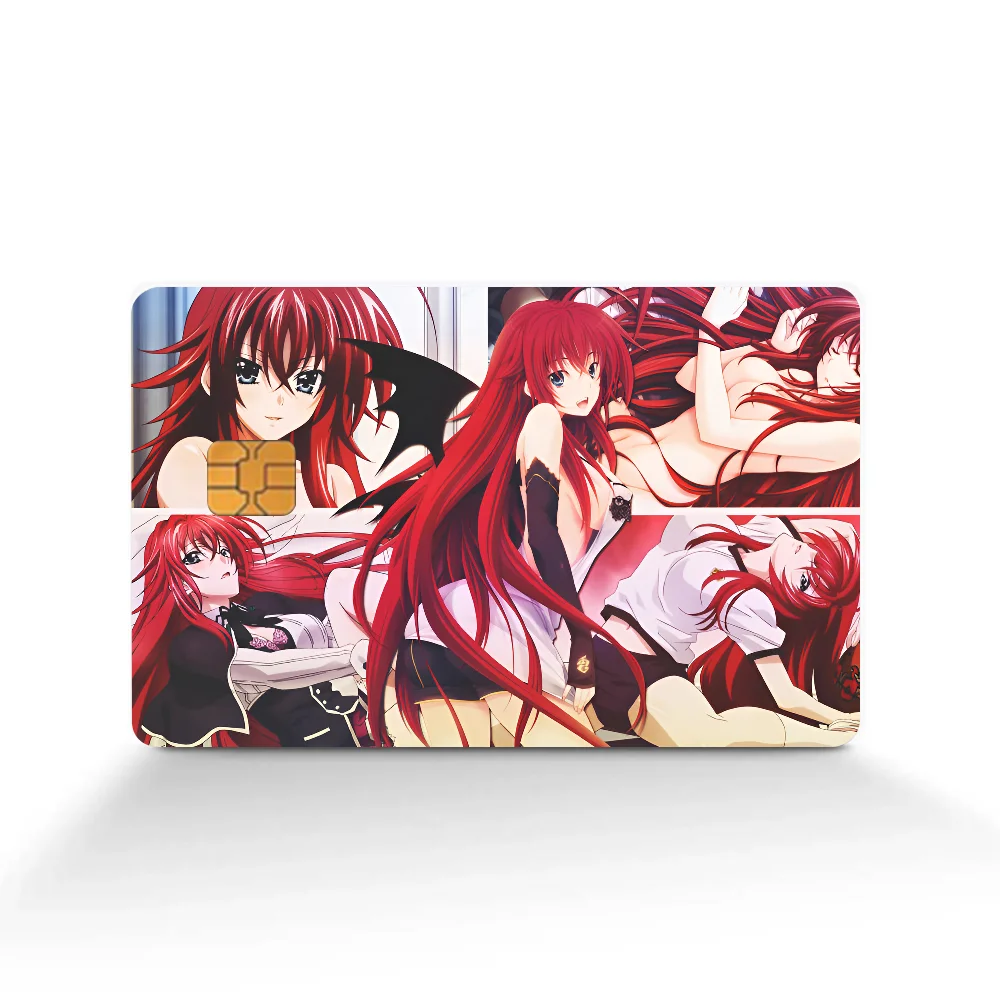 Anime High School DxD  Anime Spend or Save Funny Shell On Off Ultra Thin No Fade Sticker Skin Cover Film for Debit Credit Card