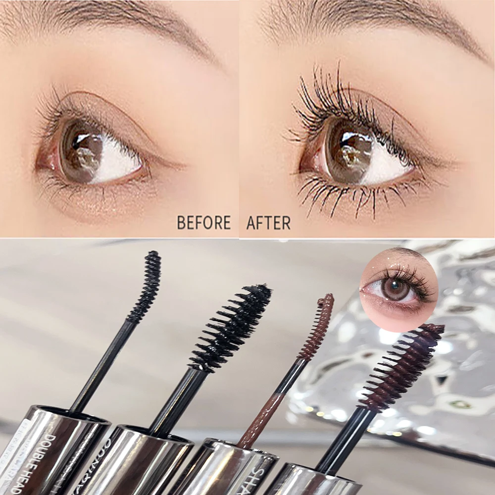 Doppel bürsten köpfe 3d Mascara Stretching verlängernde Wimpern langlebige wasserdichte Mascara Pinsel Schönheit & Make-up