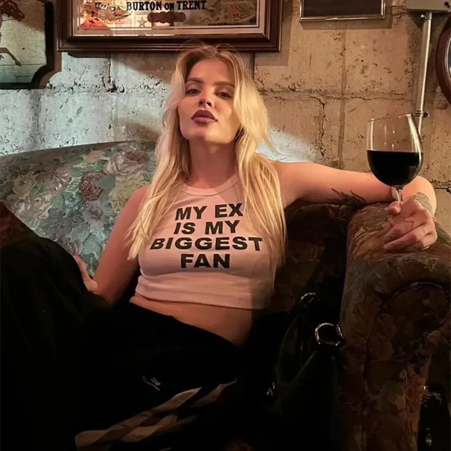 Y2k Clothes Letters Graphic Tank Top Women\'s Summer Vest Grunge Punk High Street Sleeveless Crop Tops Fashion Vintage Streetwear