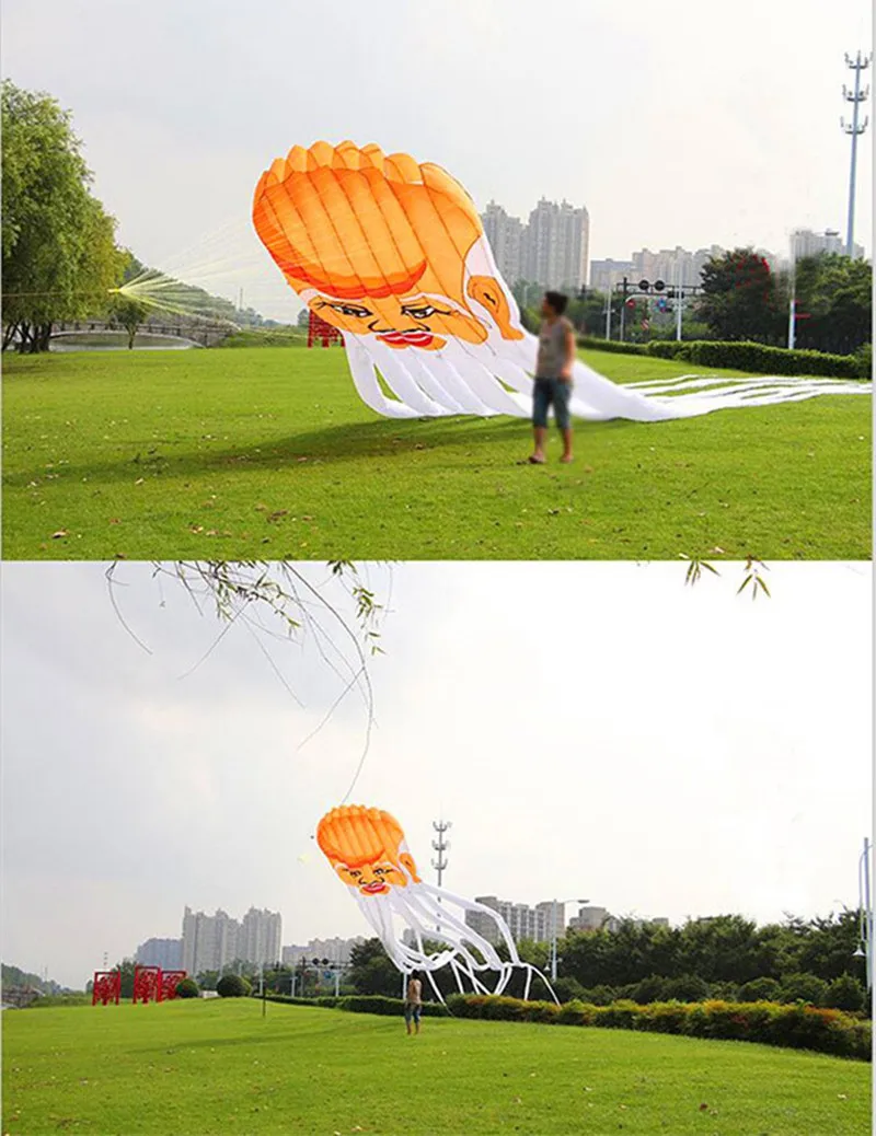 free shipping 28m capricorn octopus kite flying kids outdoor toys cometas de viento gigante latawiec profesjonalny kite reel fun