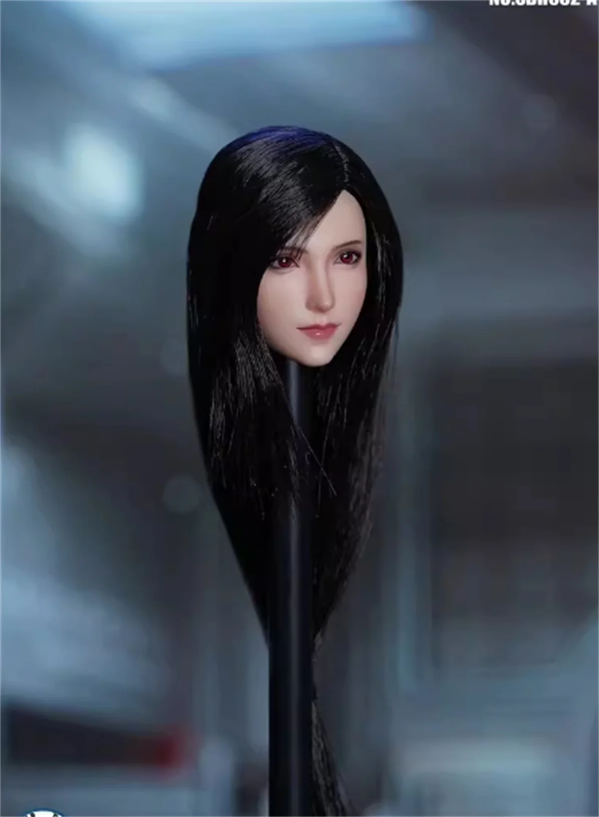 SUPER DUCK SDH032 1:6 Scale Model Tifa Planted Hair 1 /6 Scale Female Head Sculpt  Head Carving Head fit 12''pale  Action Figure