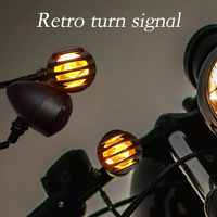 Motorcycle Retro Turn Signals Directional Indicators Flashing Rear Tail Brake Flasher Light Stop Signal Light Motorbike LED Lamp