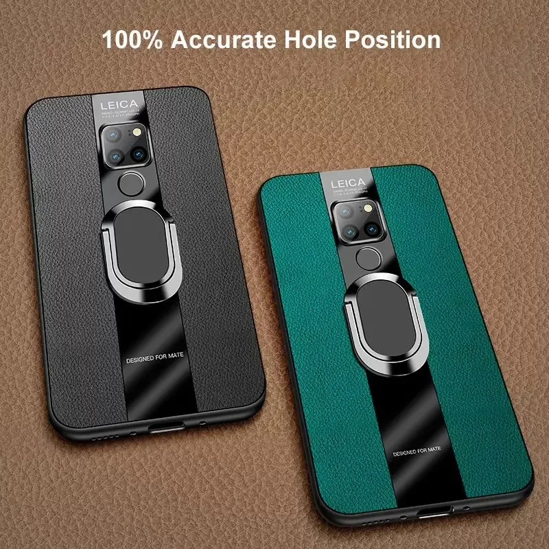 Luxury PU Leather Case For Huawei Mate 9 10 20 Pro 20X 5G Cover Ring Holder Silicone Phone Case For Huawei Mate 10 20 Lite Coque